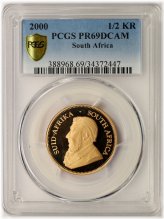 Golden Krugerrand Proof 1/2 - PCGS PR69DCAM