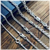 Silver Double Rolo Chain Necklace