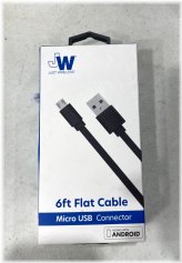 Flat Black Micro USB Cable by Just Wireless