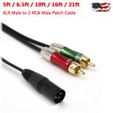 XLR to Dual RCA Audio Splitter Cable