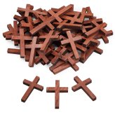 Mini Wooden Cross Charms - Bulk Pack of 50