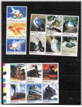 Angolan Pictorial Stamp Assortment with Blocks