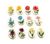 Hong Kong Floral Oval Cabochon Set