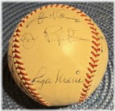1963 NY Yankees Team Autographed OAL Harridge Baseball with Roger Maris Signature