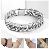 Stainless Steel Link Bracelet for Men