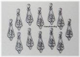 Antiqued Filigree Teardrop with Hang Ring - Set of 12