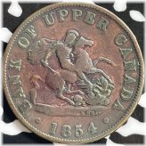Upper Canada Half Penny Token - 1854