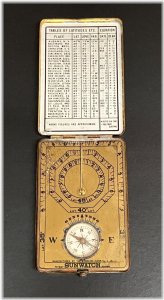 Sundial Navigator Brass Pocket Clock