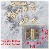 Tiny Hinges and Screws Set for Miniature House Cabinets and Closets