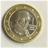 Mozart Commemorative 1 Euro Bimetallic Coin (2002)