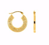 Golden Greek Key Hoops