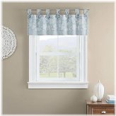 Blue Vine Stencil Window Valance