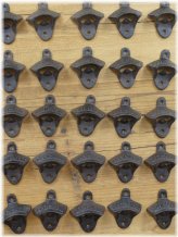 Rustic Cast Iron Wall Mounted Beer Bottle Opener Set