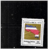 Colones Commemorative Stamp featuring Costa Rican Flags and Map