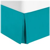 Teal Tailored Dust Ruffle Bed Skirt with 14" Drop - Cal King Size, Premium Quality