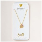 Rhodonite Gold Stone Intention Charm Necklace