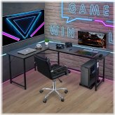 TechGamer L-Shaped Workstation Desk