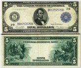 New York $5 Federal Reserve Note from 1914 in XF Condition