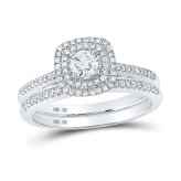Diamond and Crystal Bridal Duo with Double Halo