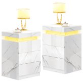 Illuminated Marble Bedside Duo
