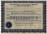 Cumberland National Bank of Bridgeton Stock Certificate - New Jersey Unissued