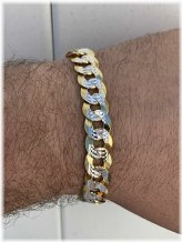 Two-Tone Diamond-Cut Cuban Link Bracelet