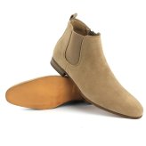 Almond Suede Chelsea Boots