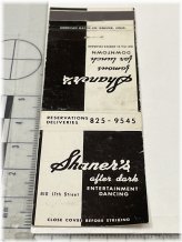Shaner's Dancing Denver Matchbook Cover