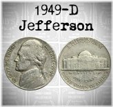 1949 D Jefferson Nickel Average Circulated VG-Fine