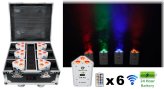 Wireless Wedge Lighting Kit with Remote and Case - Set of 6 White Lights