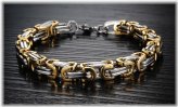 Steel Byzantine Link Bracelet for Men