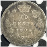 1894 Canadian Silver Dime - Lot#D4345