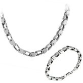 Silver-Tone Link Chain Set
