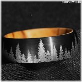 Black Forest Olive Wood Men's Wedding Band