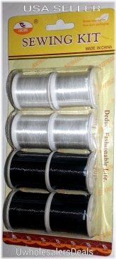 Smoke & Clear Nylon Thread Set - 600 Yards Total