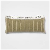 Moss Green Tassel Stripe Pillow