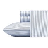 Blue Stripe Percale Cotton Sheet Set