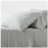 Cozy Gray Stripe Queen Flannel Set