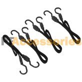 Flat Tie-Down Bungee Straps with Hooks (Set of 4)