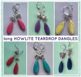 Howlite Drop Earrings with Leverback Clasp