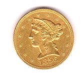 Liberty Gold Half Eagle - 1856 MS Grade Early Variety