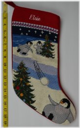 Winter Wonderland Needlepoint Stocking by LANDS END