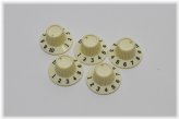 Ivory Recessed Volume Knobs for Guitar and Bass (Lot of 5)