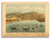 San Francisco 1846 Panoramic Map - Historical Print