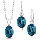 London Blue Topaz Sterling Silver Jewelry Set