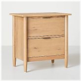 Natural Wood 2-Drawer Nightstand