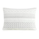 Embroidered Stripe King Pillow Shams in Gray (Set of 2)