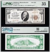 Attleboro 1929 $10 National Note - PMG 35