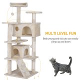 Beige Cat Tower Condo - 55 Inch Height