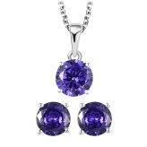 Elegant Amethyst Silver Jewelry Set